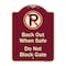 Signmission Designer Series-Back Out When Safe Do Not Block Gate With No Parking Symbol, 24" x 18", BU-1824-9994 A-DES-BU-1824-9994 - alternate 1